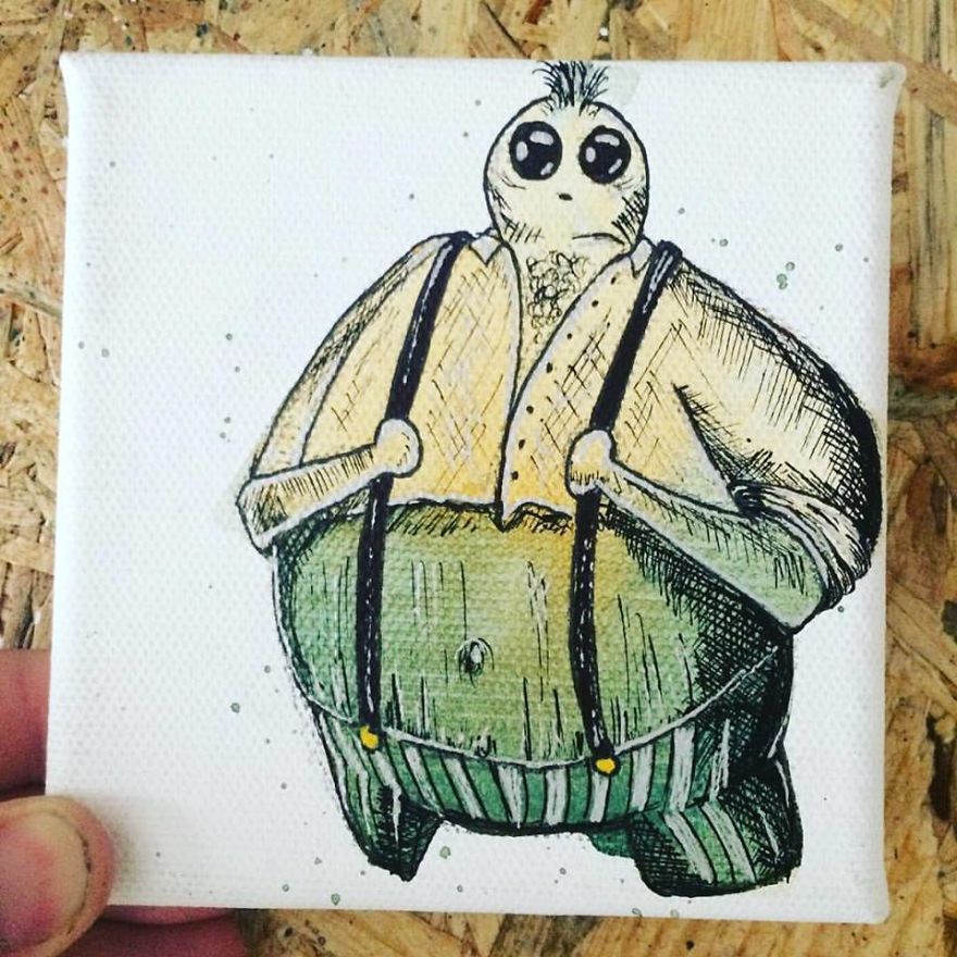 I Create Quirky Monsters From Random Paint Splashes Daily