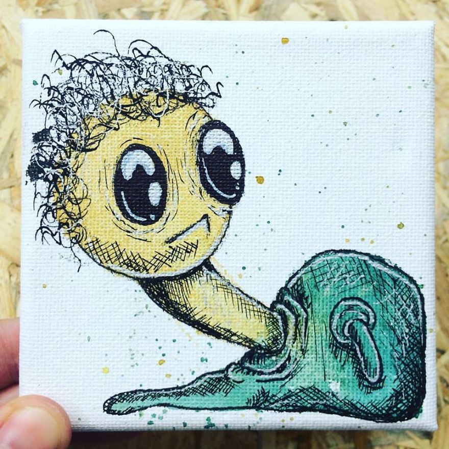 I Create Quirky Monsters From Random Paint Splashes Daily