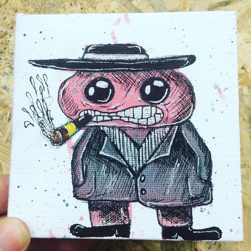 I Create Quirky Monsters From Random Paint Splashes Daily