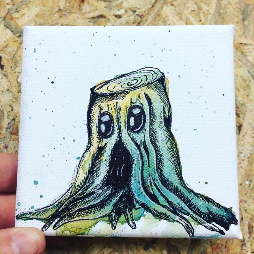 I Create Quirky Monsters From Random Paint Splashes Daily