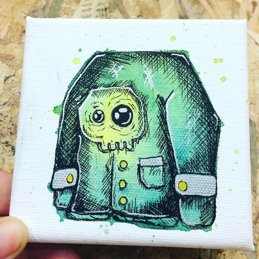 I Create Quirky Monsters From Random Paint Splashes Daily