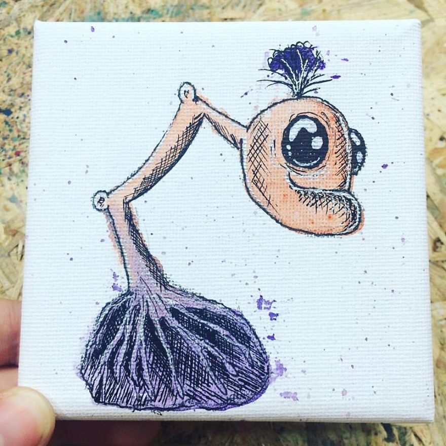 I Create Quirky Monsters From Random Paint Splashes Daily