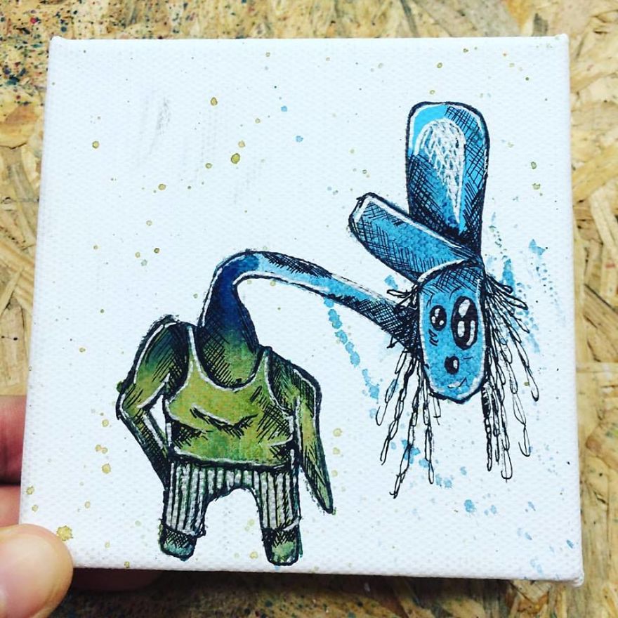 I Create Quirky Monsters From Random Paint Splashes Daily