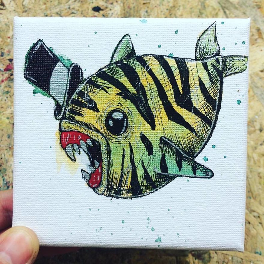 I Create Quirky Monsters From Random Paint Splashes Daily