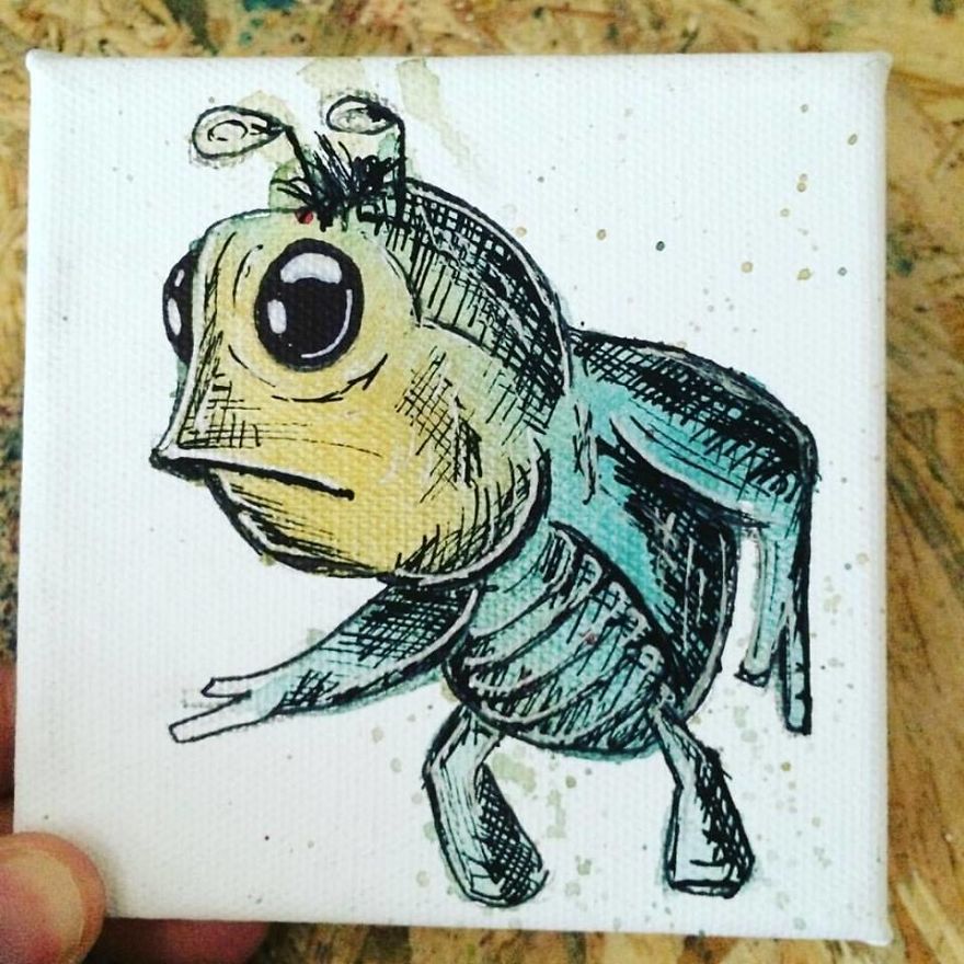 I Create Quirky Monsters From Random Paint Splashes Daily