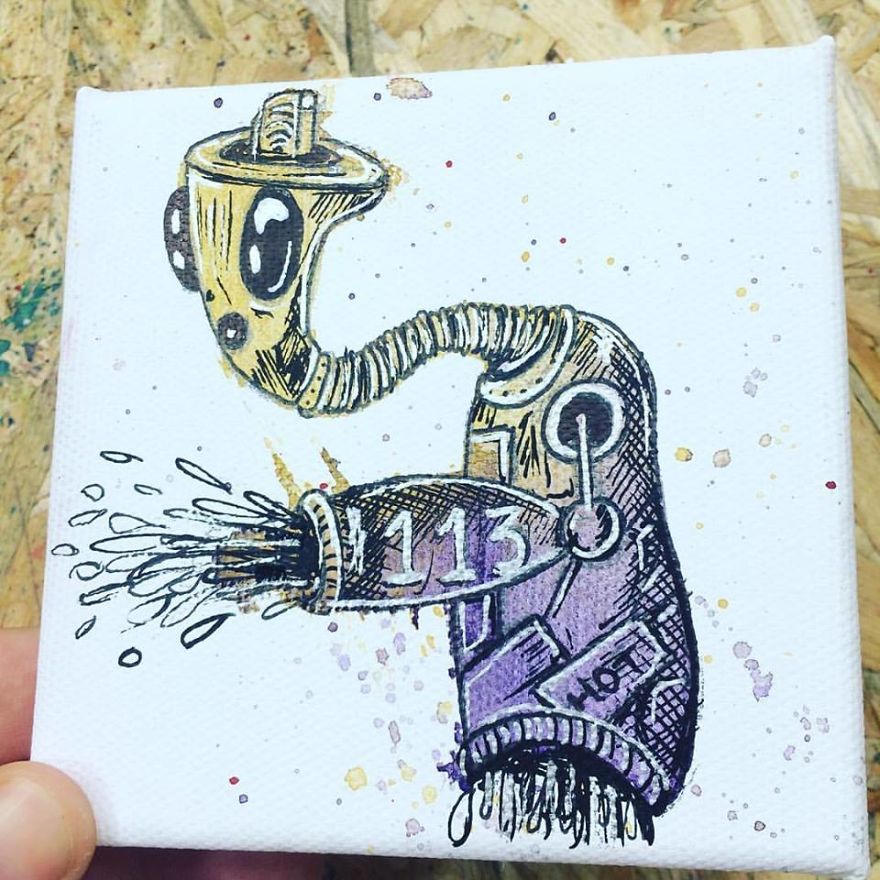 I Create Quirky Monsters From Random Paint Splashes Daily