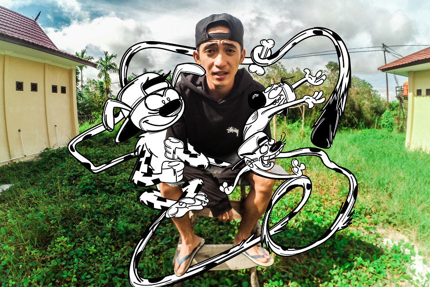 Linemood, Photos Combined With Illustrations