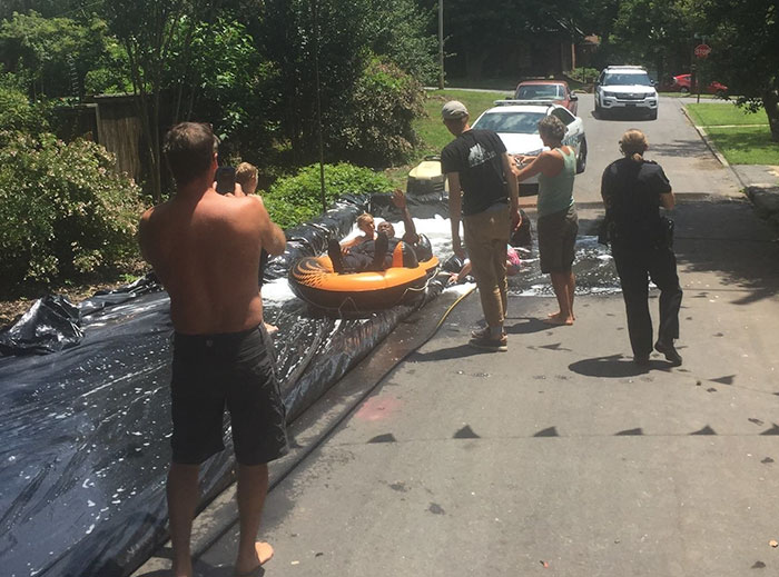 Neighbour Calls Police To Shut Down This Illegal Slip’N Slide, But Things Don’t Go As Planned Neighbour Calls Police To Shut Down This Illegal Slip’N Slide, But Things Don’t Go As Planned