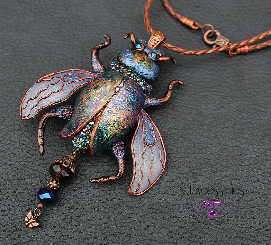 I Create Mesmerizing Insect Jewelry From Polymer Clay