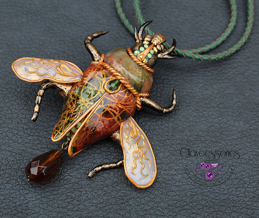 I Create Mesmerizing Insect Jewelry From Polymer Clay