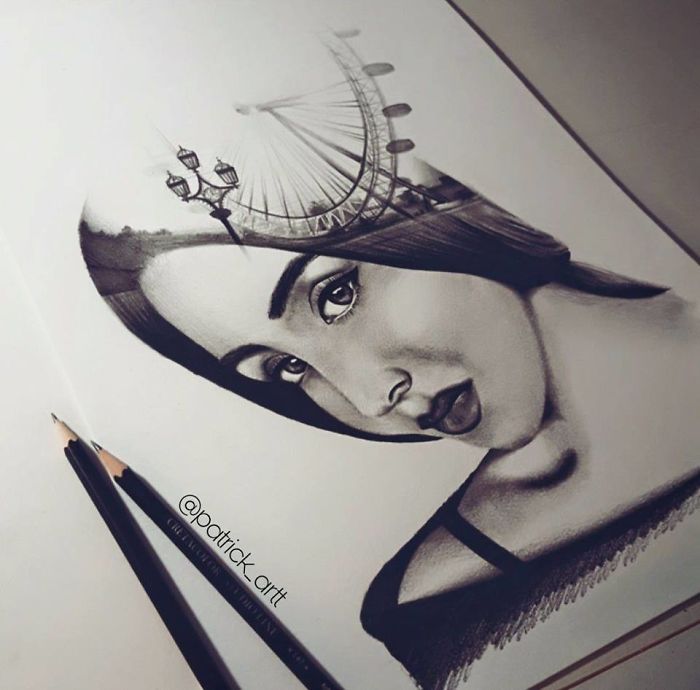 I Merge Buildings And People In My Double Exposure Drawings