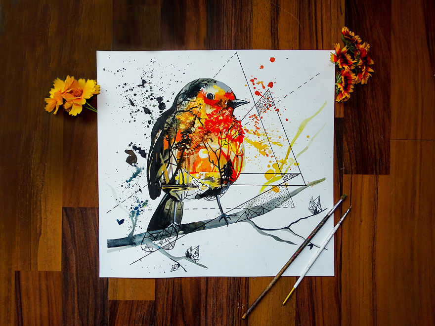 I Try To Paint The Beauty Of Birds In A Unique Perspective That Mixes Geometry And Landscapes I Try To Paint The Beauty Of Birds In A Unique Perspective That Mixes Geometry And Landscapes