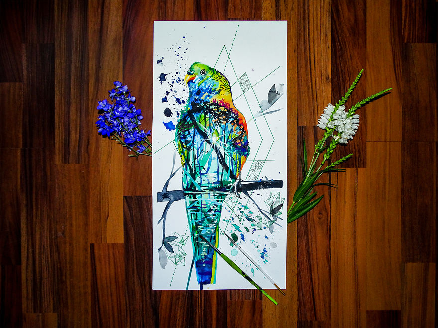 I Try To Paint The Beauty Of Birds In A Unique Perspective That Mixes Geometry And Landscapes I Try To Paint The Beauty Of Birds In A Unique Perspective That Mixes Geometry And Landscapes