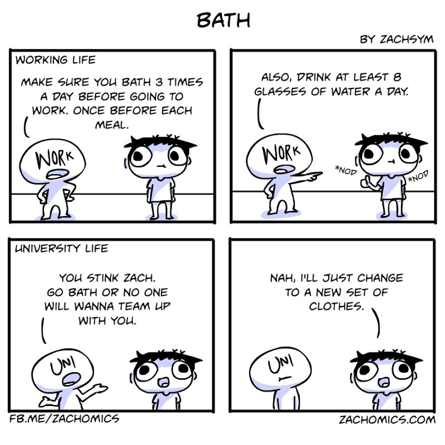 19 Hilarious Comics Showing The Differences Between Working Life And University Life 19 Hilarious Comics Showing The Differences Between Working Life And University Life