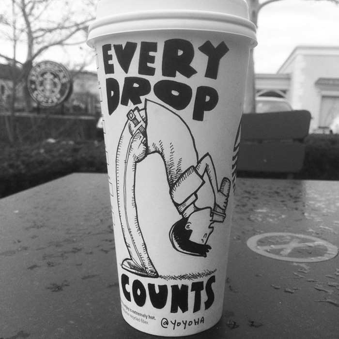 I Got Bored By Blank Coffee Cups, So I Started Drawing Comics On Them