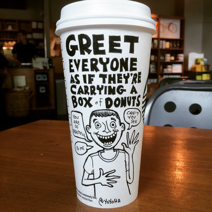 I Got Bored By Blank Coffee Cups, So I Started Drawing Comics On Them
