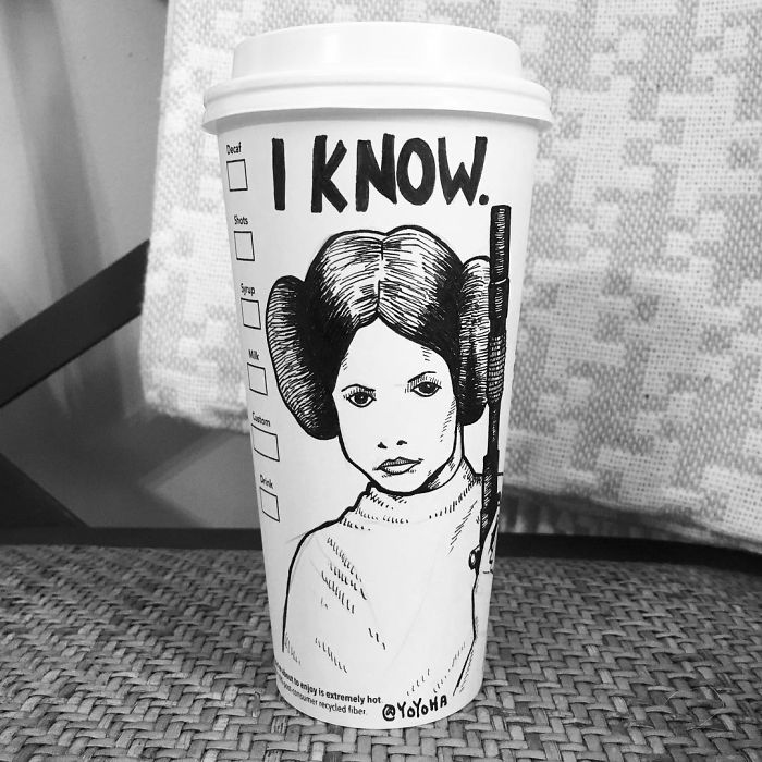 I Got Bored By Blank Coffee Cups, So I Started Drawing Comics On Them