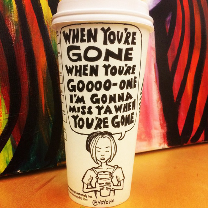 I Got Bored By Blank Coffee Cups, So I Started Drawing Comics On Them