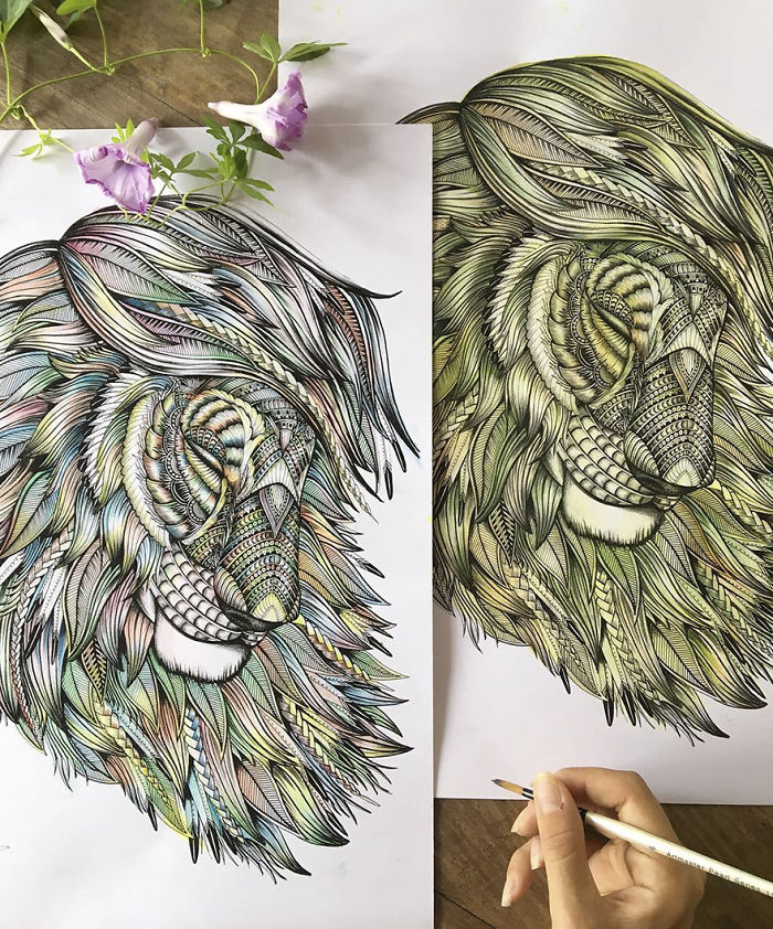 41 Incredibly Detailed Animal Drawings By Faye Halliday