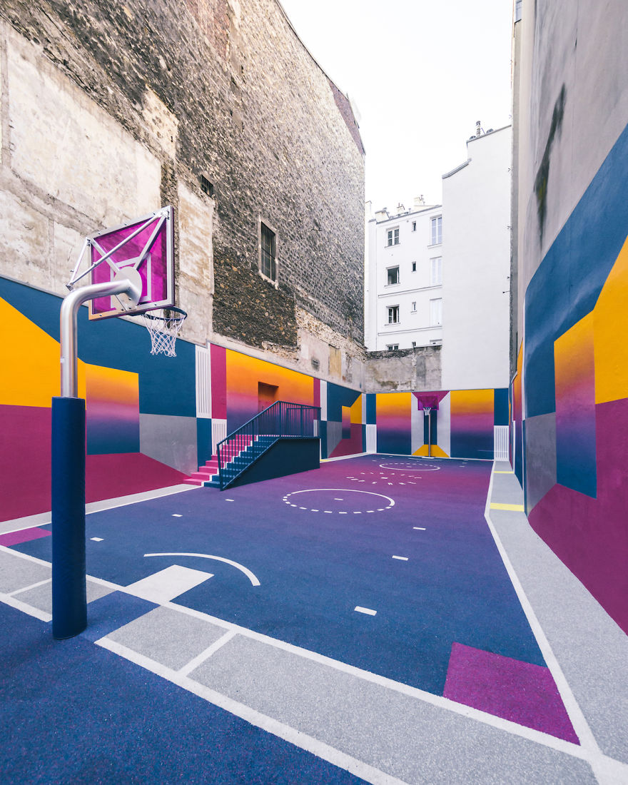 This Technicolor Basketball Court In Paris Just Made The City Even Cooler This Technicolor Basketball Court In Paris Just Made The City Even Cooler