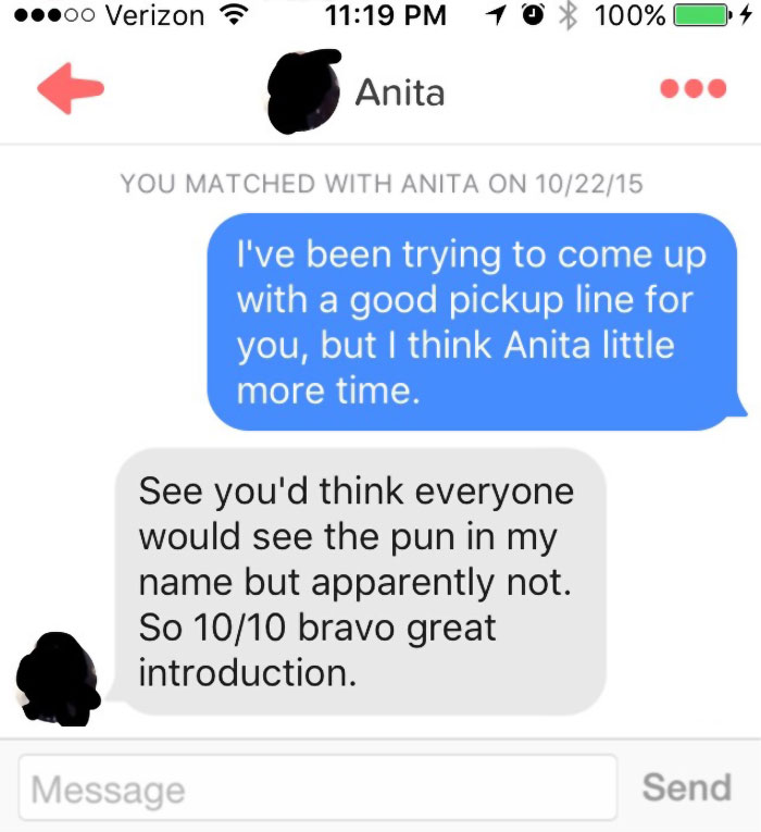 109 Brilliant Tinder Puns That Totally Deserve A Date, But Don’t Always Work As Expected 109 Brilliant Tinder Puns That Totally Deserve A Date, But Don’t Always Work As Expected