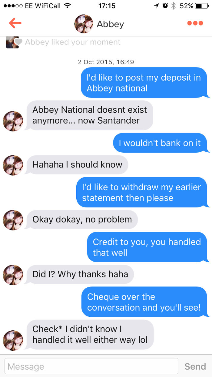 109 Brilliant Tinder Puns That Totally Deserve A Date, But Don’t Always Work As Expected 109 Brilliant Tinder Puns That Totally Deserve A Date, But Don’t Always Work As Expected