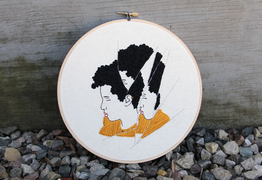 I Embroidered Fractured Portraits Of Women Showing The Complex Feelings I Experienced After The Election I Embroidered Fractured Portraits Of Women Showing The Complex Feelings I Experienced After The Election