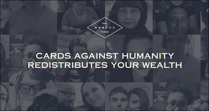 ‘Cards Against Humanity’ Sends Checks To Their Lowest-Earning Customers And It’s Bringing Attention To Wealth Inequality ‘Cards Against Humanity’ Sends Checks To Their Lowest-Earning Customers And It’s Bringing Attention To Wealth Inequality
