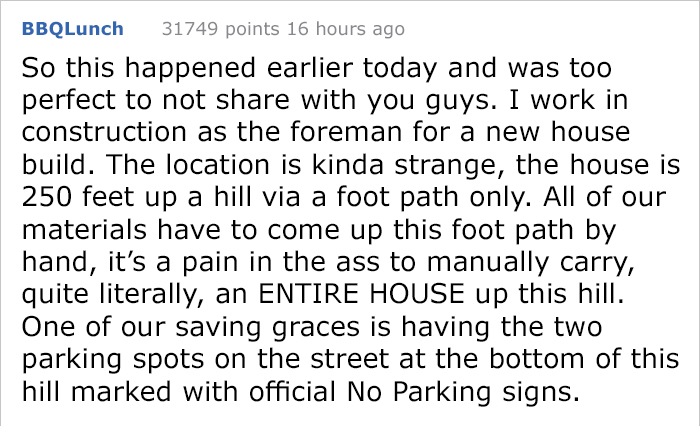 Rude Woman Refuses To Leave ‘No Parking’ Zone, So Construction Workers Get The Best Revenge Rude Woman Refuses To Leave ‘No Parking’ Zone, So Construction Workers Get The Best Revenge