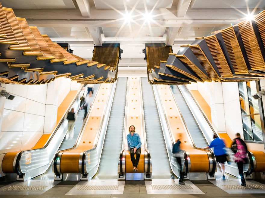 Artist Repurposes Historic Escalator To Create A Mind-Bending Installation That Feels Like A Dream Artist Repurposes Historic Escalator To Create A Mind-Bending Installation That Feels Like A Dream