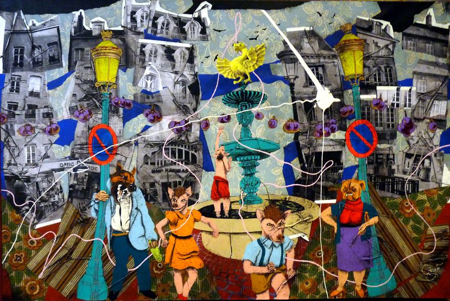 French Artist Creates Story Telling Collages