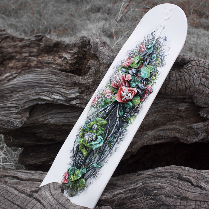 Hand Painted Skatedeck With Sculpture Hand Painted Skatedeck With Sculpture