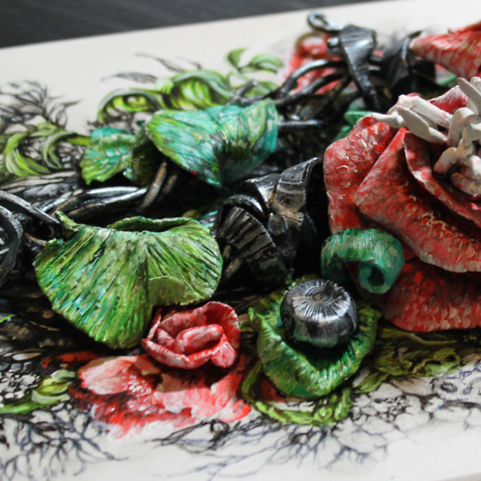 Hand Painted Skatedeck With Sculpture Hand Painted Skatedeck With Sculpture