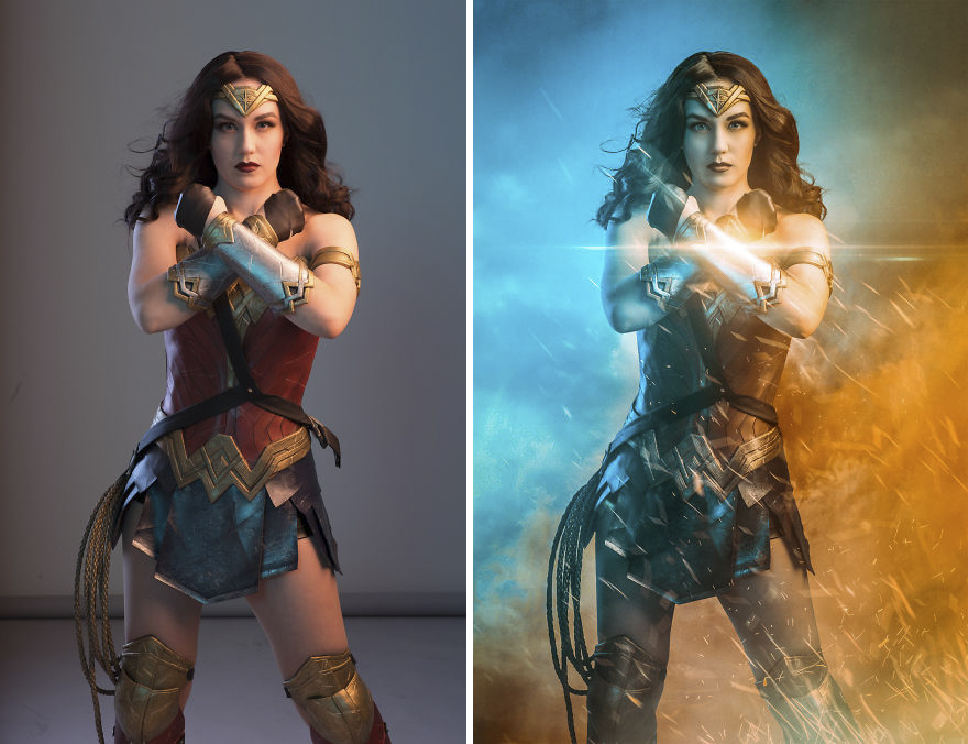 My Friend Made One Amazing Wonder Woman Cosplay Outfit Before And After Shots