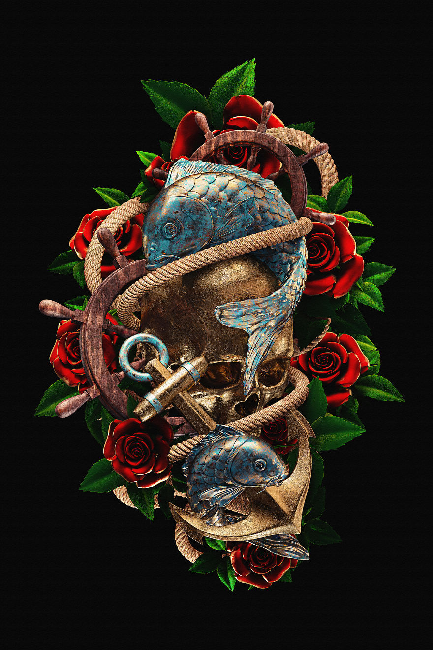 I Reimagined Traditional Tattoos As 3D Illustrations I Reimagined Traditional Tattoos As 3D Illustrations