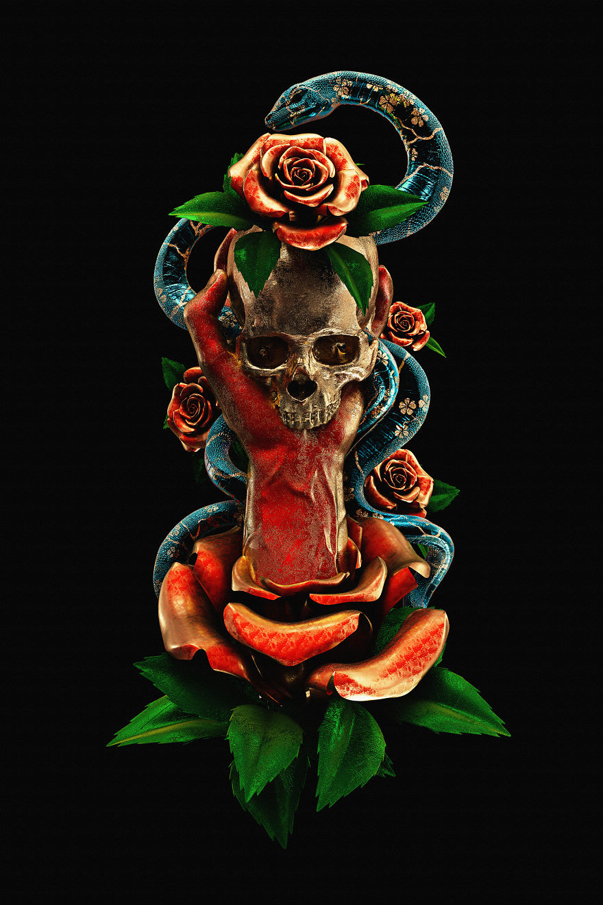 I Reimagined Traditional Tattoos As 3D Illustrations I Reimagined Traditional Tattoos As 3D Illustrations