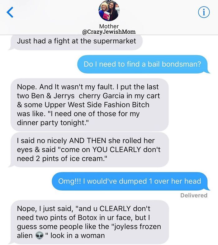 Daughter Posts Brutally Honest Texts That She Receives From Her Crazy Jewish Mother, And It’s Hilarious Daughter Posts Brutally Honest Texts That She Receives From Her Crazy Jewish Mother, And It’s Hilarious