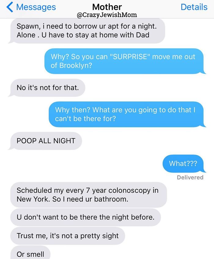 Daughter Posts Brutally Honest Texts That She Receives From Her Crazy Jewish Mother, And It’s Hilarious Daughter Posts Brutally Honest Texts That She Receives From Her Crazy Jewish Mother, And It’s Hilarious