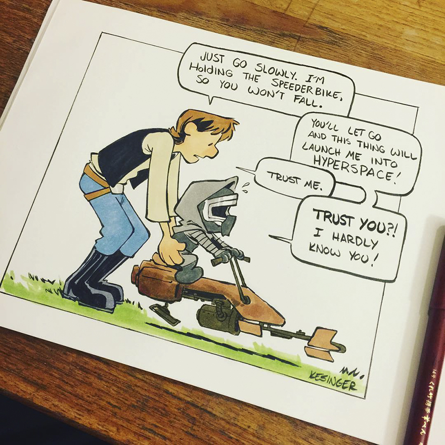 Disney Illustrator Combines Star Wars And Calvin &#038; Hobbes, And The Result Is Adorable