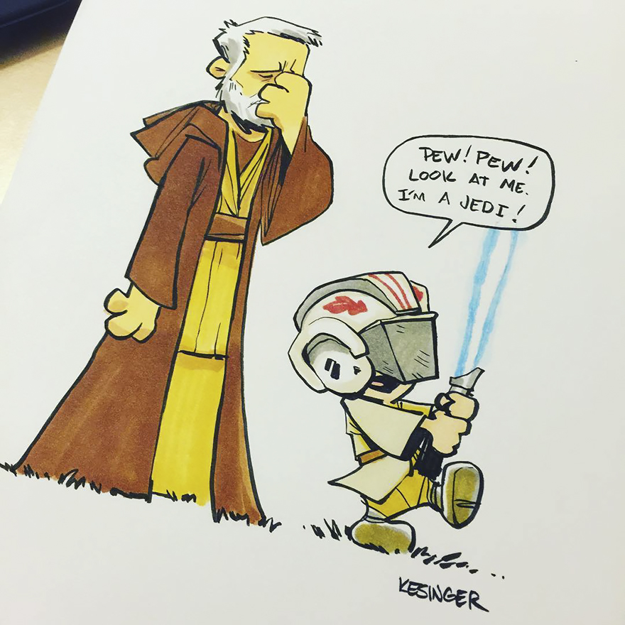 Disney Illustrator Combines Star Wars And Calvin &#038; Hobbes, And The Result Is Adorable