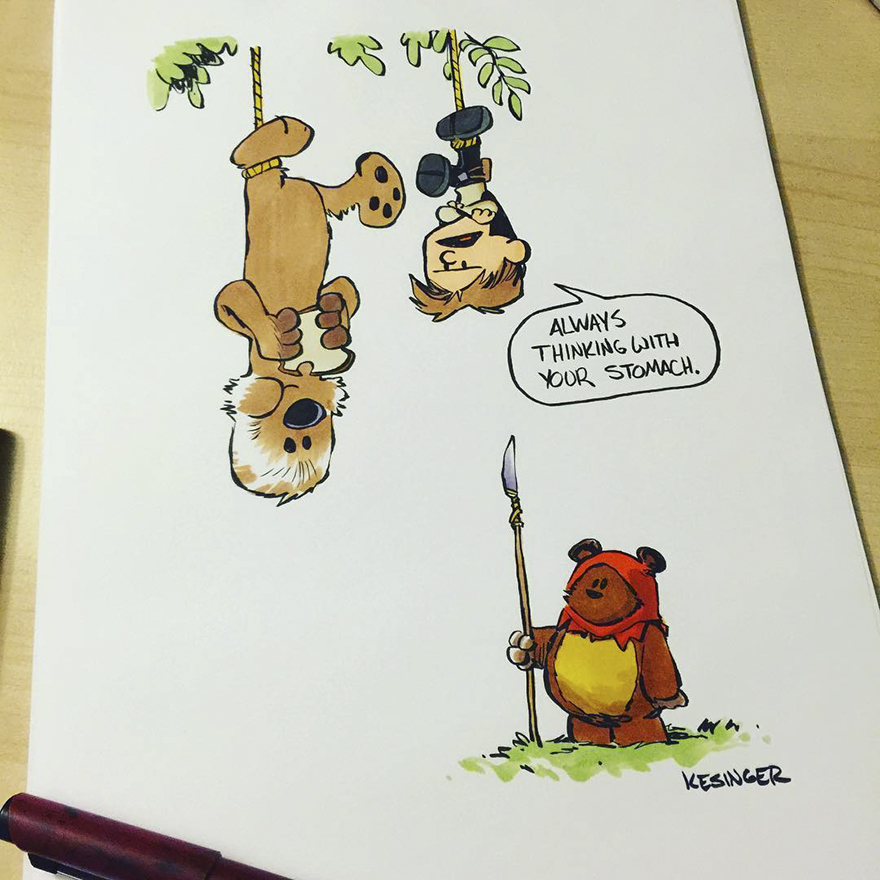 Disney Illustrator Combines Star Wars And Calvin &#038; Hobbes, And The Result Is Adorable