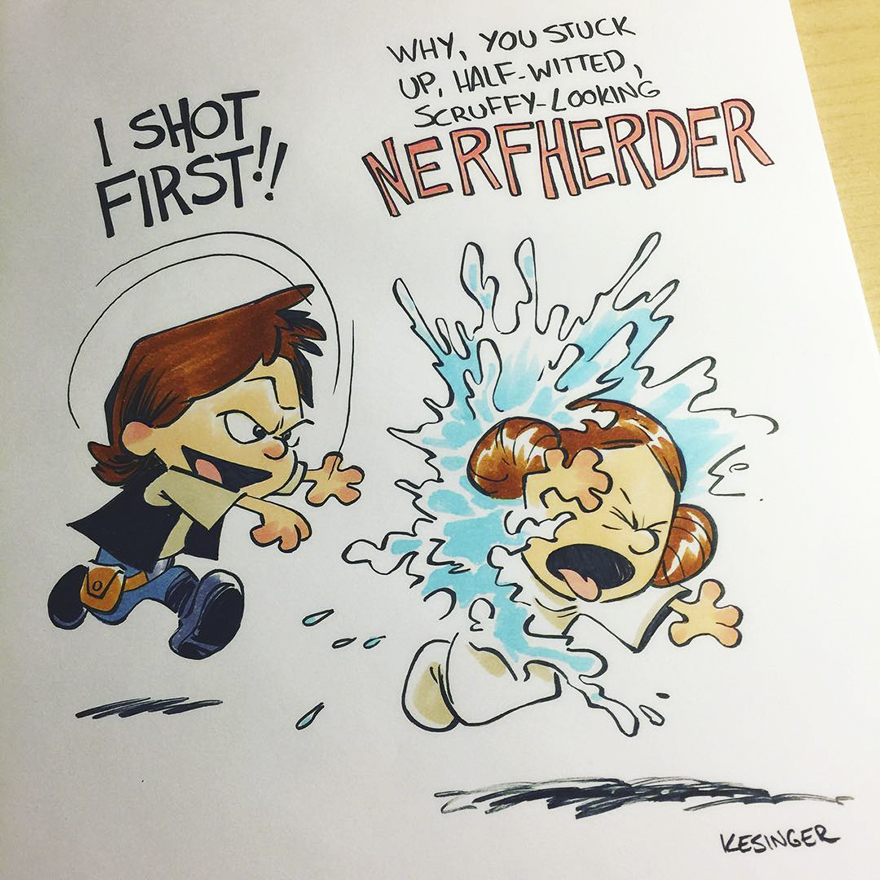 Disney Illustrator Combines Star Wars And Calvin &#038; Hobbes, And The Result Is Adorable