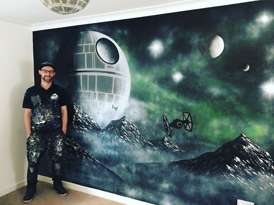 I Painted A Death Star Mural For A Child&#8217;s Bedroom