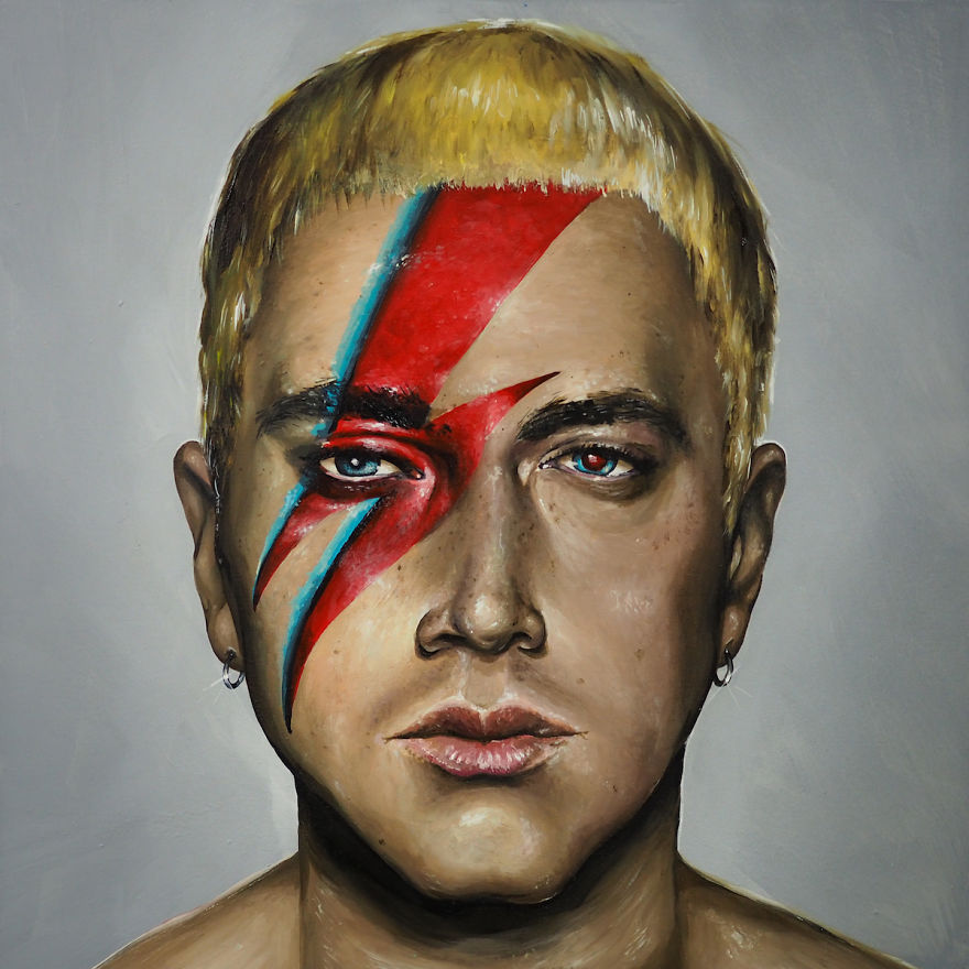 I Painted The Logos Of Classic Rock Icons Over The Faces Of Hip Hop Legends I Painted The Logos Of Classic Rock Icons Over The Faces Of Hip Hop Legends