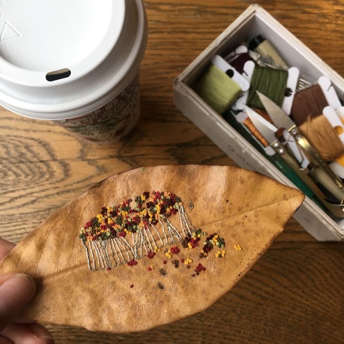 Typical Process For A Commissioned Leaf Embroidery