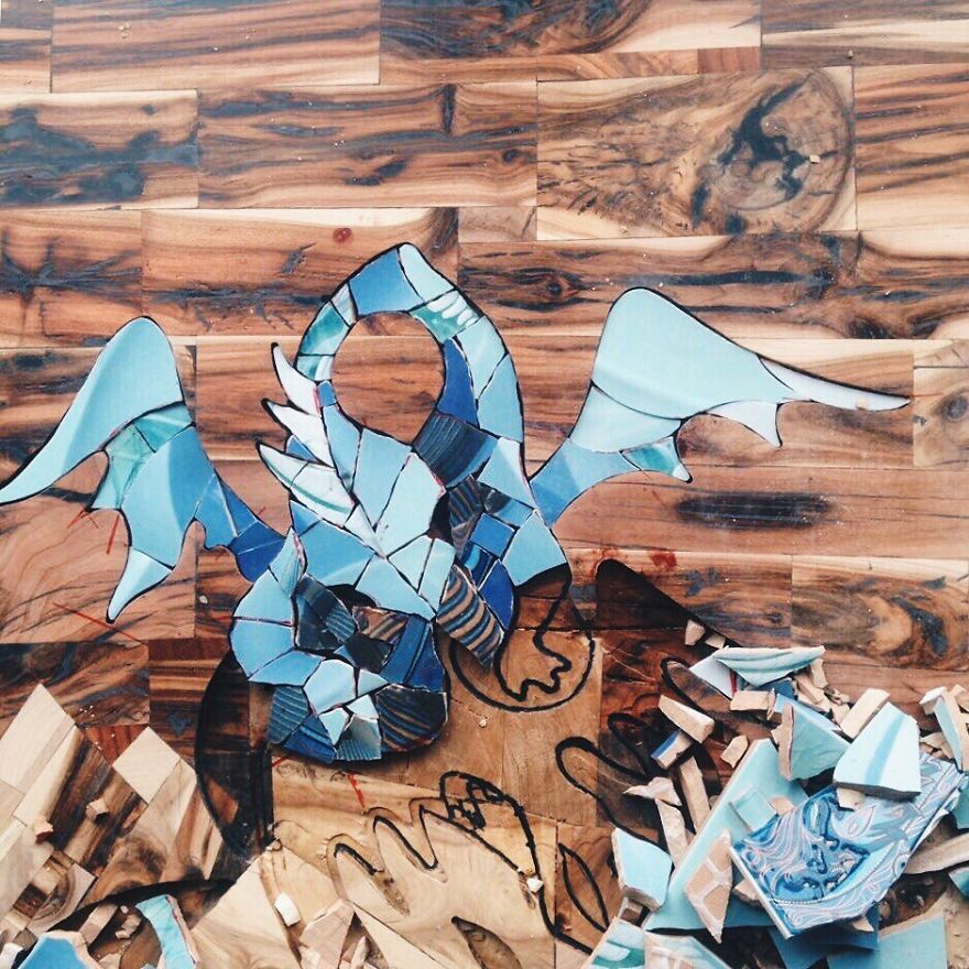 How To Make A Unique Mosaic Picture From Wood And Ceramic Tiles How To Make A Unique Mosaic Picture From Wood And Ceramic Tiles