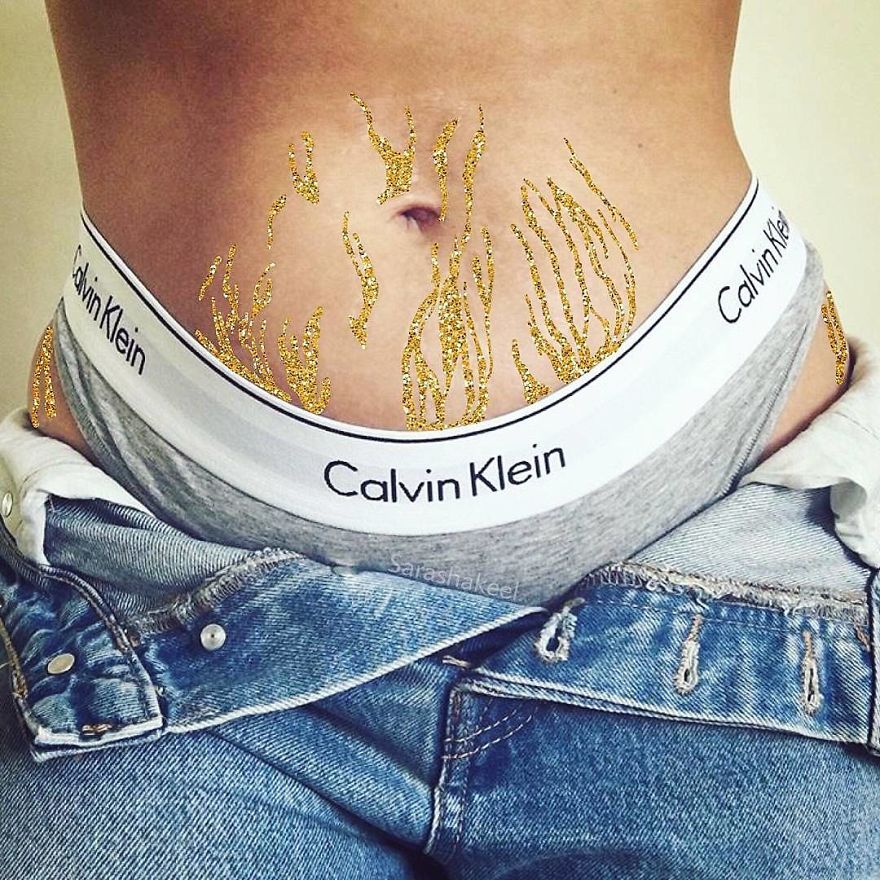 Artist Turns Stretch Marks Into Art In Order To Encourage People To Be Proud Of Them