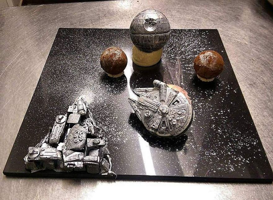 Some Star Wars Themed Desserts, Everything On The Plate Is Edible