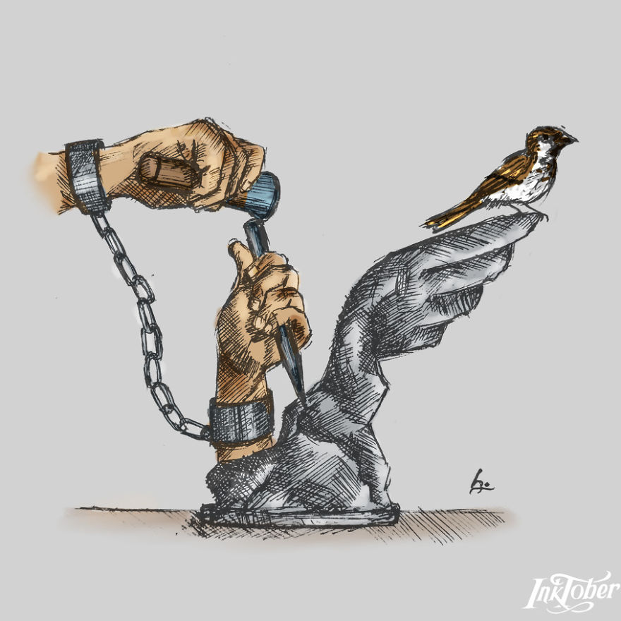 I Made Illustrations Using Elements Of Surrealism, Visual Metaphor, And Juxtaposition