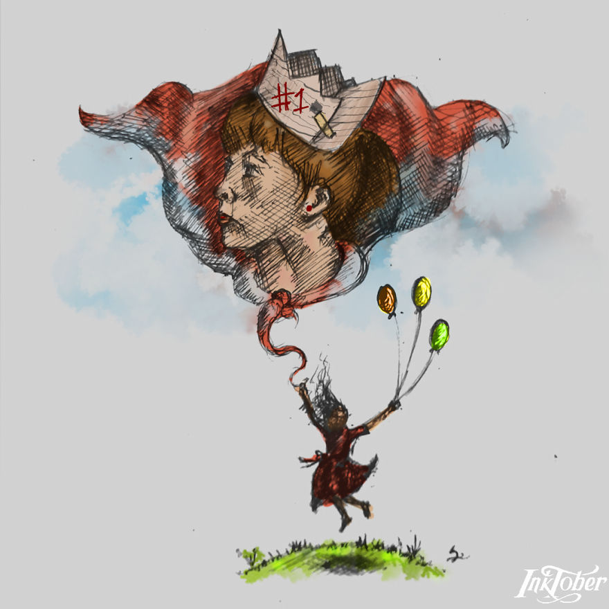 I Made Illustrations Using Elements Of Surrealism, Visual Metaphor, And Juxtaposition